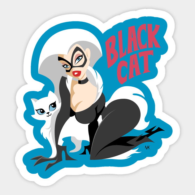 Black Cat Sticker by nocturnallygeekyme